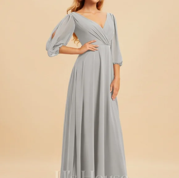 JJs House | Dresses | Aline Vneck Floorlength Chiffon Bridesmaid Dress | Poshmark JJs House | Dresses | Aline Vneck Floorlength Chiffon Bridesmaid Dress | Poshmark